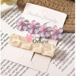 Clema pentru par metalica AGF014CC - Auriu cu Strasuri, Set 2 bucati